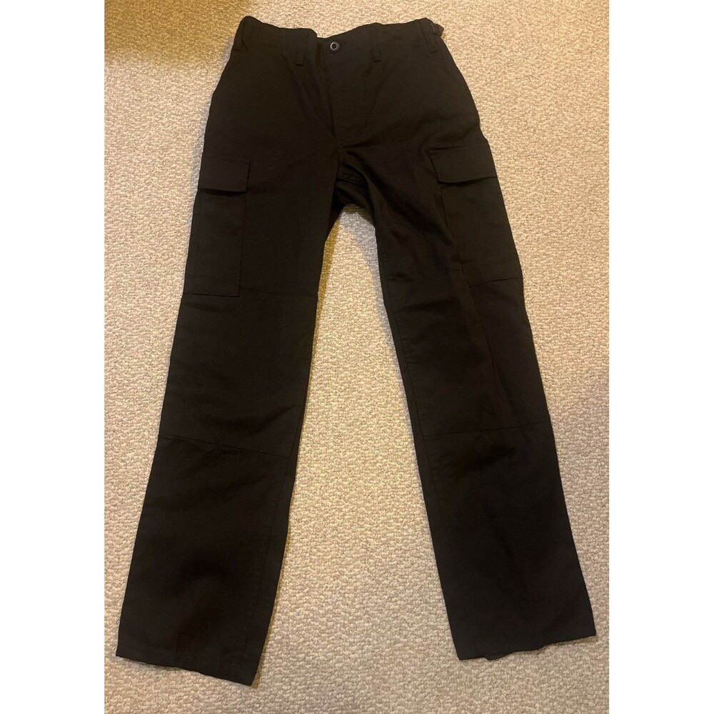 Tru-Spec Tactical Pants Men’s Size S Black Cargo Pockets Utility Elastic Waist